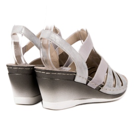 Goodin Sandalias de cuña sin cordones gris 5