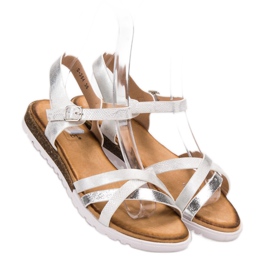 Bestelle Sandalias casuales blanco gris 3