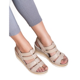 Goodin Sandalias de cuña cómodas amarillo 1