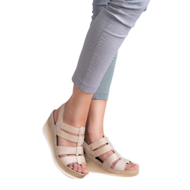 Goodin Sandalias de cuña cómodas amarillo 2