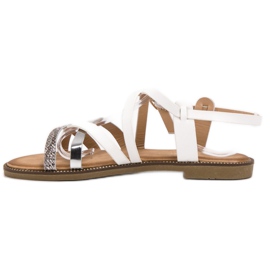 Bestelle Sandalias blancas de mujer marrón amarillo 2