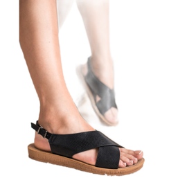 SHELOVET Sandalias cómodas negro 5