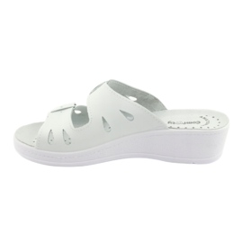 Flip de cuero para mujeres Flip cuñas blancas blanco 5