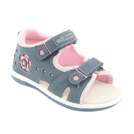 Sandalias de mezclilla para niña American Club DR20 azul rosado 1