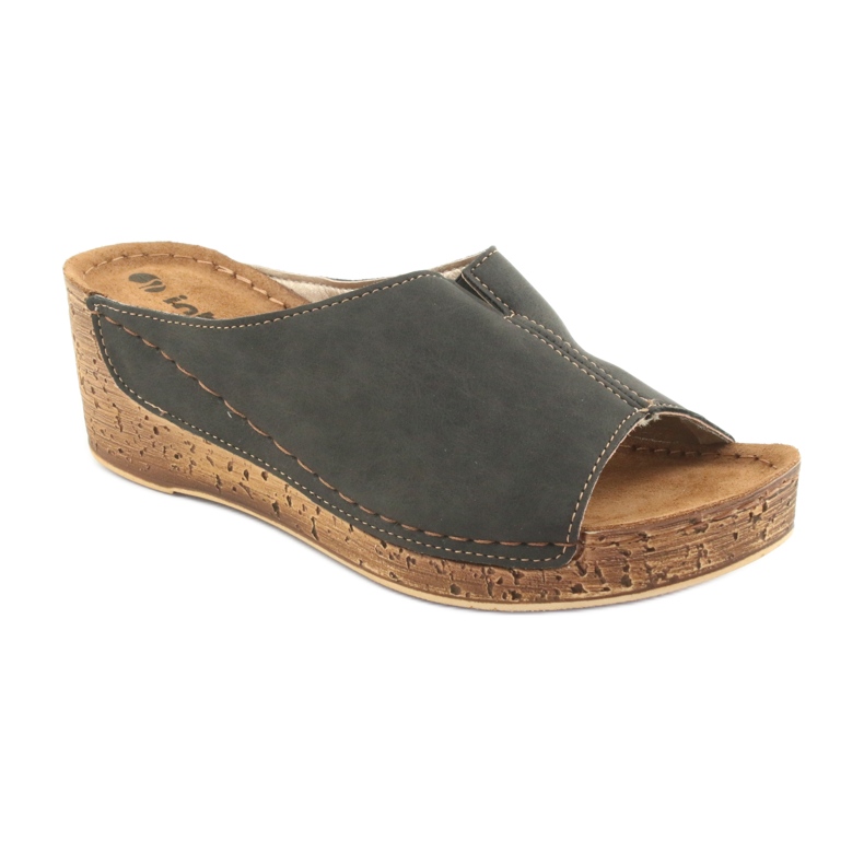 Zapatillas de mujer cuña Inblu NG002 negro marrón multicolor 1