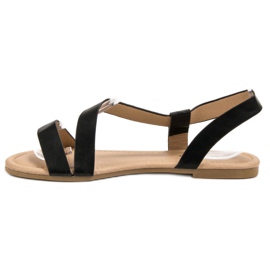 Primavera Sandalias planas sin cordones negro 1