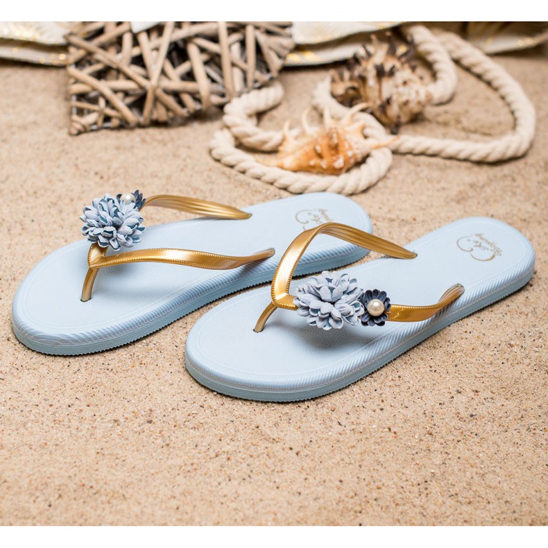 Ax Boxing Chanclas con Flores azul 2 Ax Boxing Chanclas con Flores azul 2