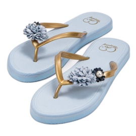 Ax Boxing Chanclas con Flores azul 4