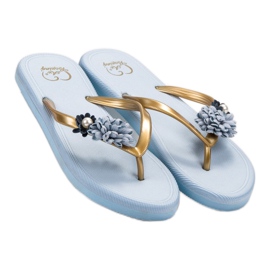 Ax Boxing Chanclas con Flores azul 5