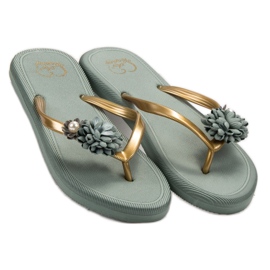 Ax Boxing Chanclas con Flores verde 1