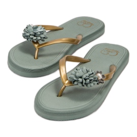 Ax Boxing Chanclas con Flores verde 2