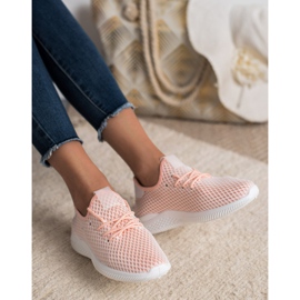 SHELOVET Zapatos deportivos con malla rosado 5