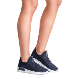 SHELOVET Zapatos sin cordones para mujer azul marino azul 4