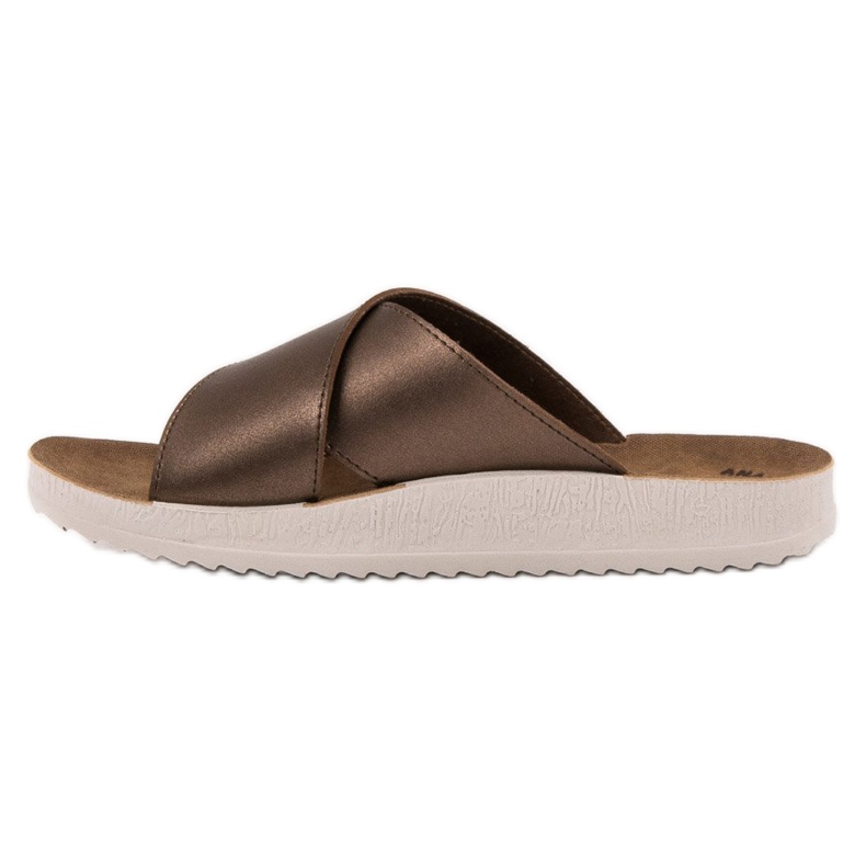 SHELOVET Zapatillas de cuero ecológico marrón 1