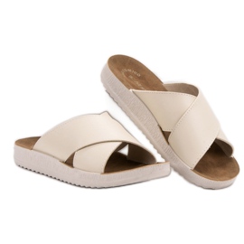 SHELOVET Zapatillas de cuero ecológico marrón 1