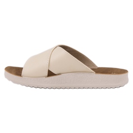 SHELOVET Zapatillas de cuero ecológico marrón 2