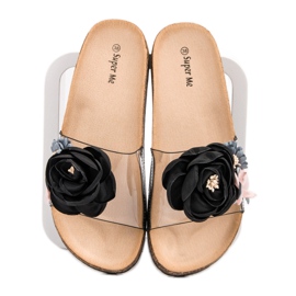 Super Me Zapatillas Con Flores negro multicolor 1