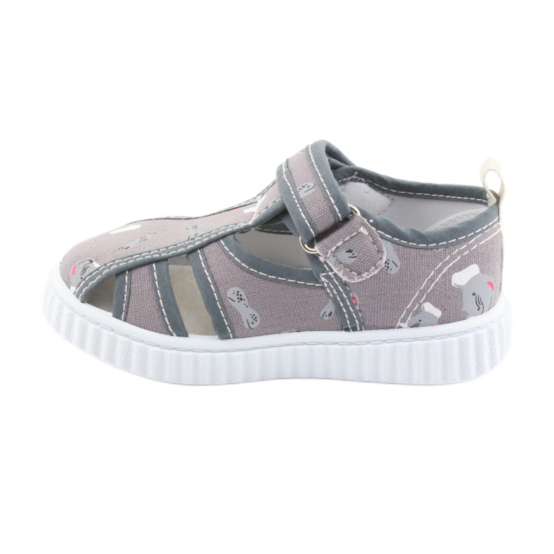 Zapatillas infantil American Club gris con velcro TEN 27/19 blanco 2