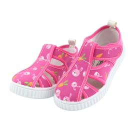 Zapatos infantiles American Club con velcro rosa TEN 32/19 blanco rosado 3