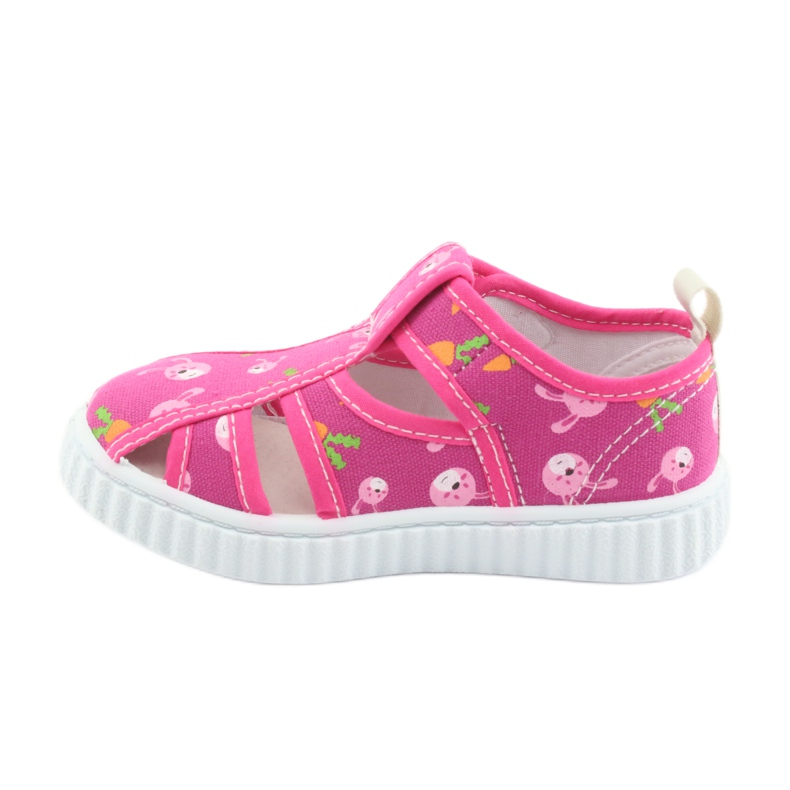 Zapatos infantiles American Club con velcro rosa TEN 32/19 blanco 2