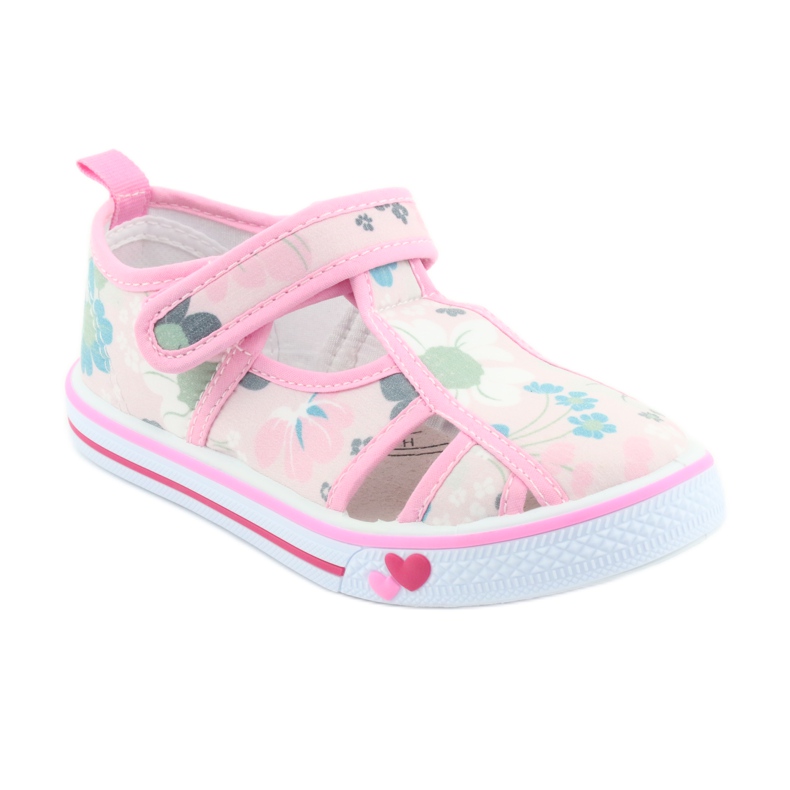 American Club Calzado americano Calzado infantil Plantilla de piel con velcro blanco azul rosado verde 1