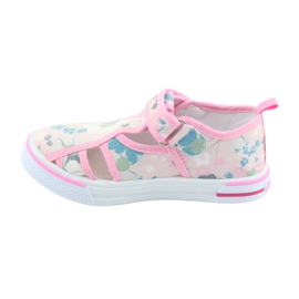 American Club Calzado americano Calzado infantil Plantilla de piel con velcro blanco azul rosa verde 2