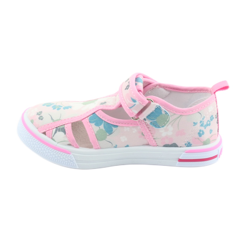 American Club Calzado americano Calzado infantil Plantilla de piel con velcro blanco azul rosado verde 2