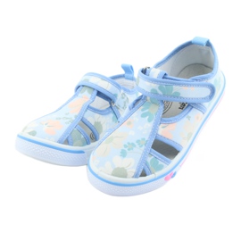 American Club zapatos para niños velcro azul TEN 27/19 blanco verde 3