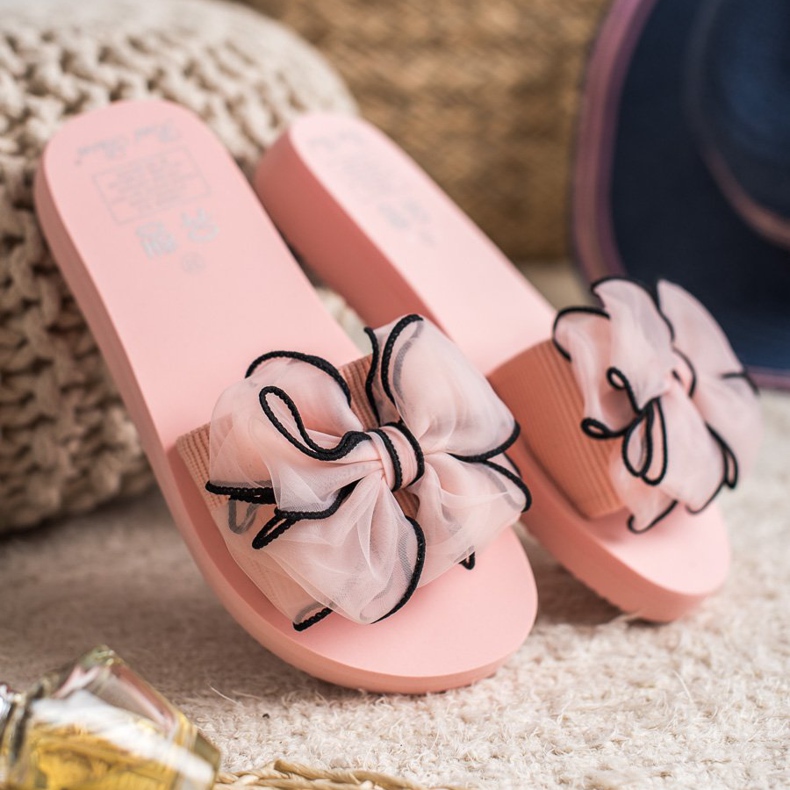 Best Shoes Pantuflas De Espuma Con Lazo rosa 2