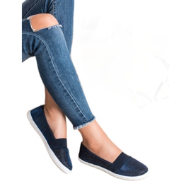Renda Zapatillas con purpurina azul marino azul 5