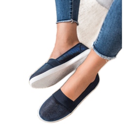 Renda Zapatillas con purpurina azul marino azul 3