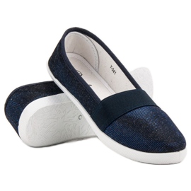 Renda Zapatillas con purpurina azul marino azul 2