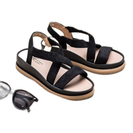 SHELOVET Sandalias sin cordones en la plataforma negro 1