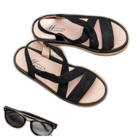SHELOVET Sandalias sin cordones en la plataforma negro 2