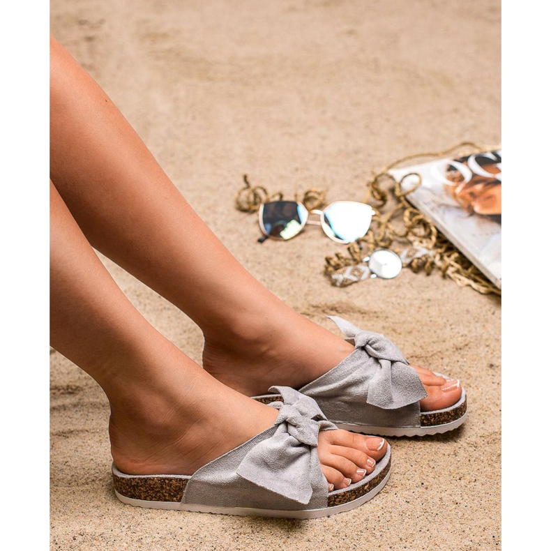 Diamantique Pantuflas Con Lazo gris 2