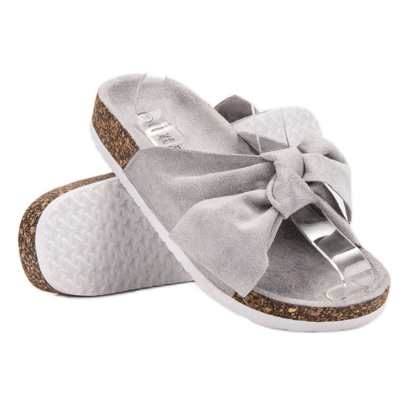 Diamantique Pantuflas Con Lazo gris 1