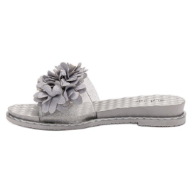Anesia Paris Pantuflas de Goma con Flores gris 2