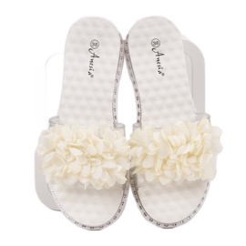 Anesia Paris Pantuflas de Goma con Flores blanco 1 Anesia Paris Pantuflas de Goma con Flores blanco 1