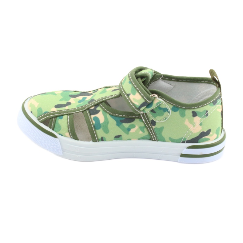 Zapatos infantiles American Club con velcro verde camuflaje TEN 27/19 marrón gris 2