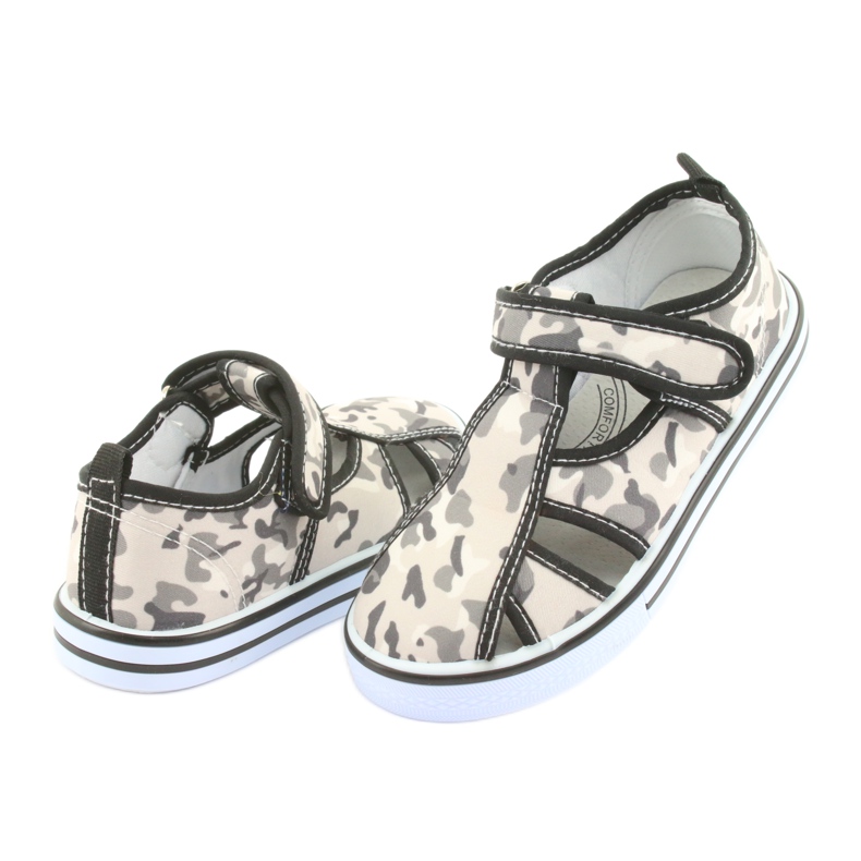 Zapato infantil American Club con plantilla de piel Velcro blanco marrón negro gris 4