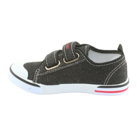 Zapatillas American Club jeans negros con velcro blanco rojo 2