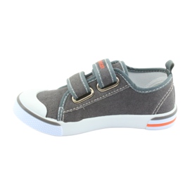 Zapatillas American Club jeans grises con velcro blanco naranja 2