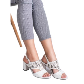 Goodin Sandalias caladas blanco gris 5