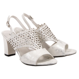 Goodin Sandalias caladas blanco gris 1