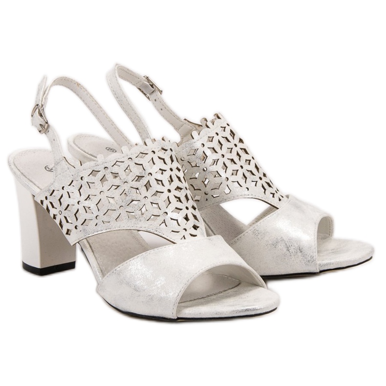 Goodin Sandalias caladas blanco gris 1 Goodin Sandalias caladas blanco gris 1
