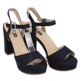 Sandalias en la plataforma YL96095 Navy azul marino 3