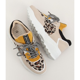 BL170P Calzado deportivo beige con estampado de leopardo marrón amarillo 3