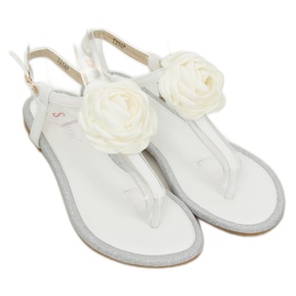 Chanclas con flor blanco T314P Blanco 3