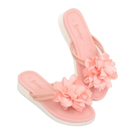 Chanclas con flor rosa CK103 Rosa rosado 3