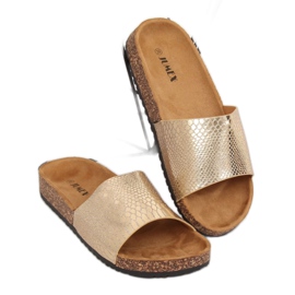 Pantuflas doradas de mujer PK44491 Gold dorado 3